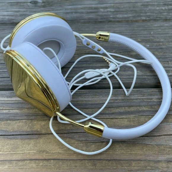 FRENDS Tylor White Leather Over-the-Ear Headphones White/Gold made for A… - Picture 10 of 12